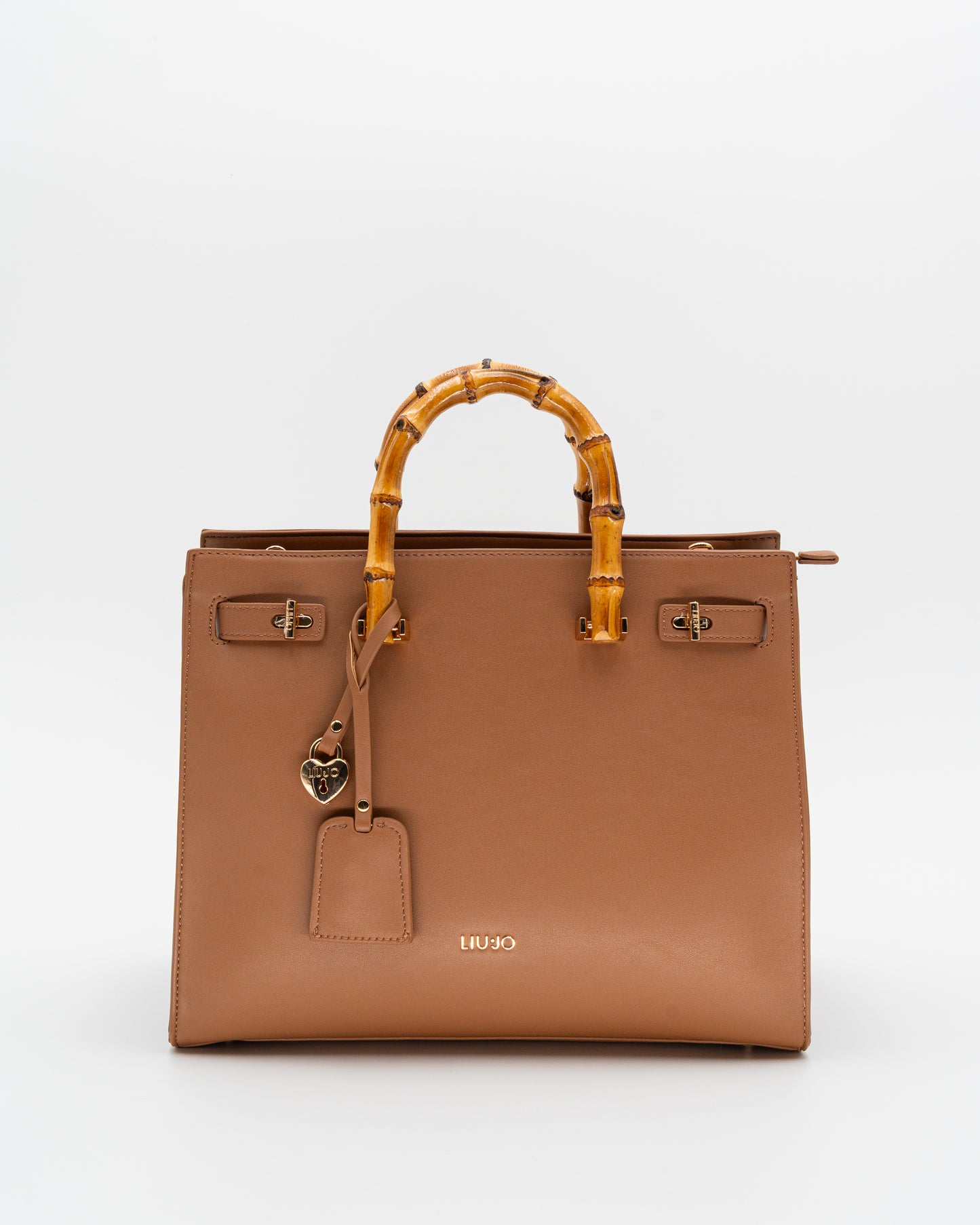 Borsa grande con manici effetto bambù