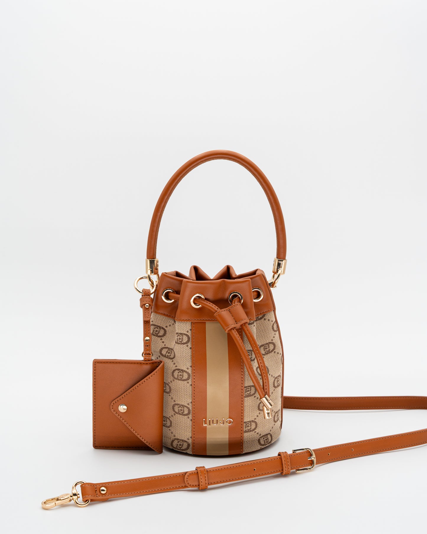 Borsa in pelle con monogram jacquard Liu-Jo