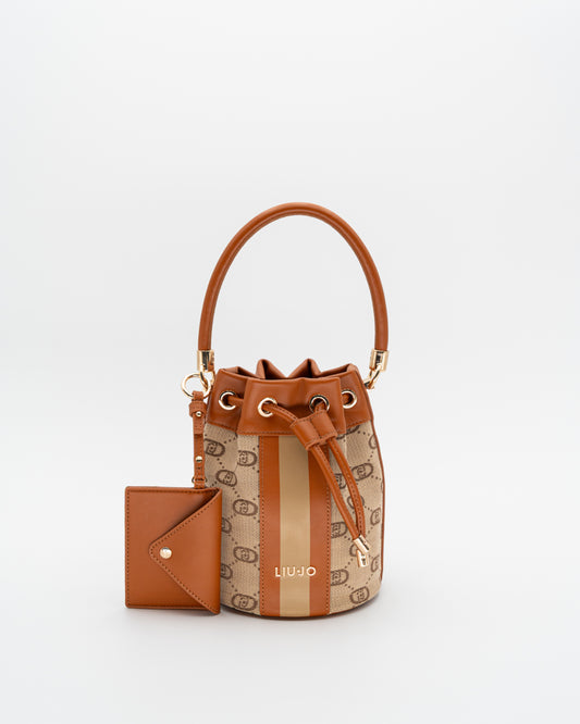 Borsa in pelle con monogram jacquard Liu-Jo