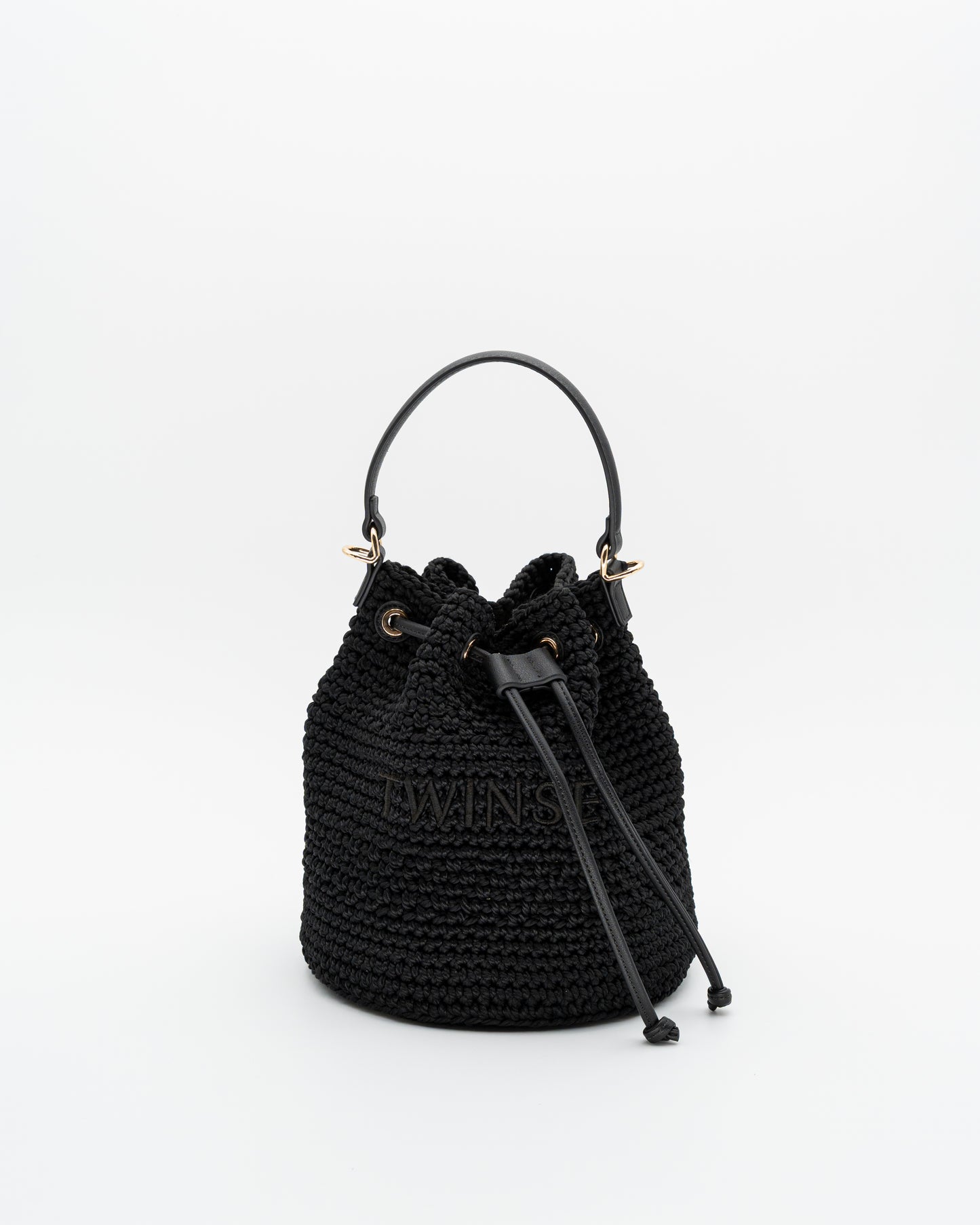 Twinset Borsa a secchiello in cotone crochet