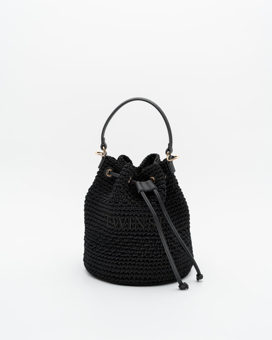 Twinset Borsa a secchiello in cotone crochet
