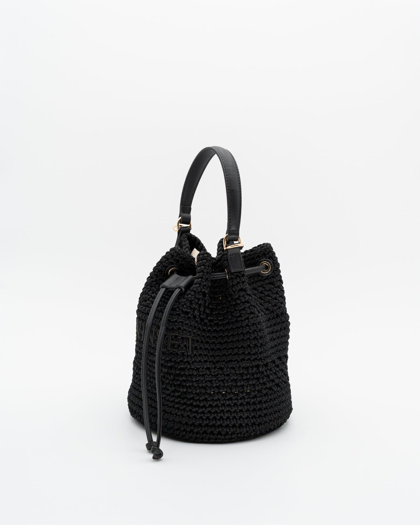 Twinset Borsa a secchiello in cotone crochet
